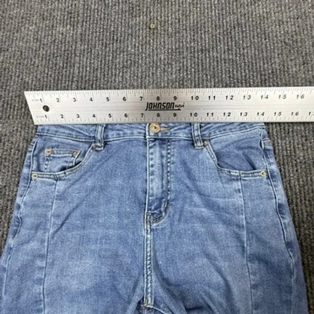 Urban Revivo Womens Blue High Rise Split Hem Straight Leg Jeans Size US 6